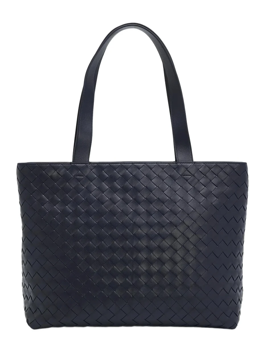Men's Small Intrecciato Zipped Tote Bag Men's Small Intrecciato Zipped Tote Bag