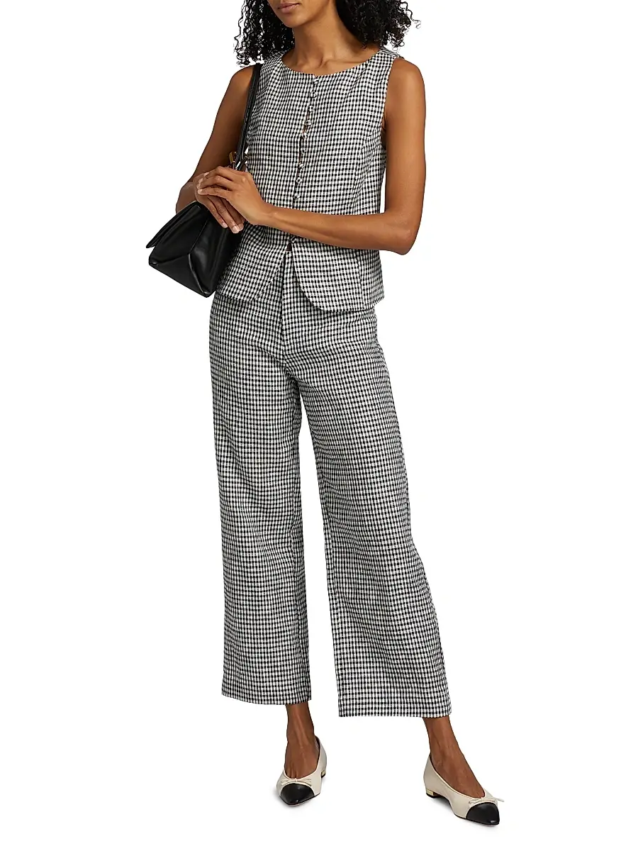 Reformation Women's Addison Gingham Linen Vest | Thumbnail 2 Reformation Women's Addison Gingham Linen Vest | Thumbnail 2