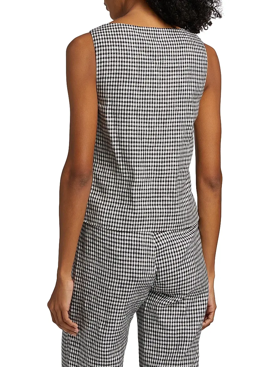 Reformation Women's Addison Gingham Linen Vest | Thumbnail 5 Reformation Women's Addison Gingham Linen Vest | Thumbnail 5