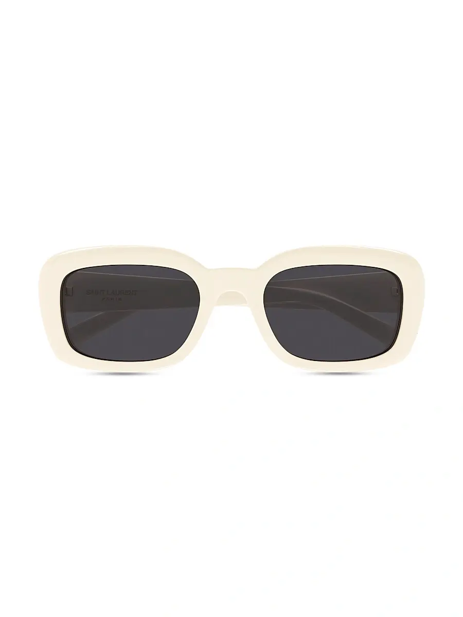 Saint Laurent Women's Color Animation 53MM Rectangular Sunglasses - Ivory Black | Thumbnail 2 Saint Laurent Women's Color Animation 53MM Rectangular Sunglasses - Ivory Black | Thumbnail 2