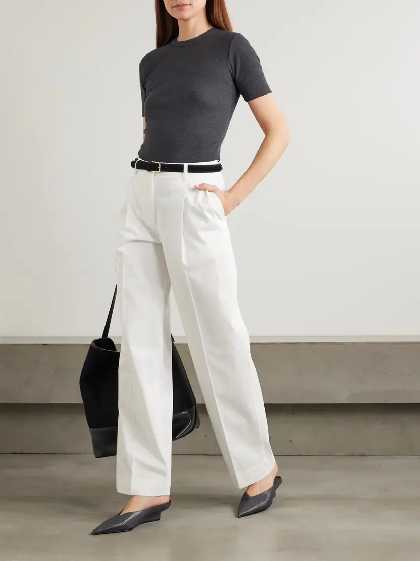 TOTEME Pleated Cotton Wide-leg Pants | Thumbnail 2
