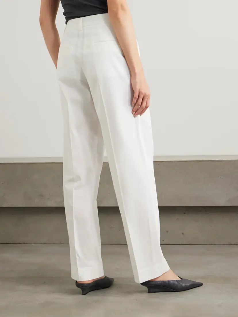 TOTEME Pleated Cotton Wide-leg Pants | Thumbnail 4