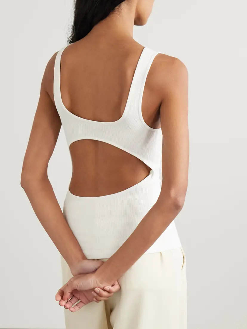 St. Agni Open-back Ribbed Stretch Organic Cotton-jersey Tank | Thumbnail 4