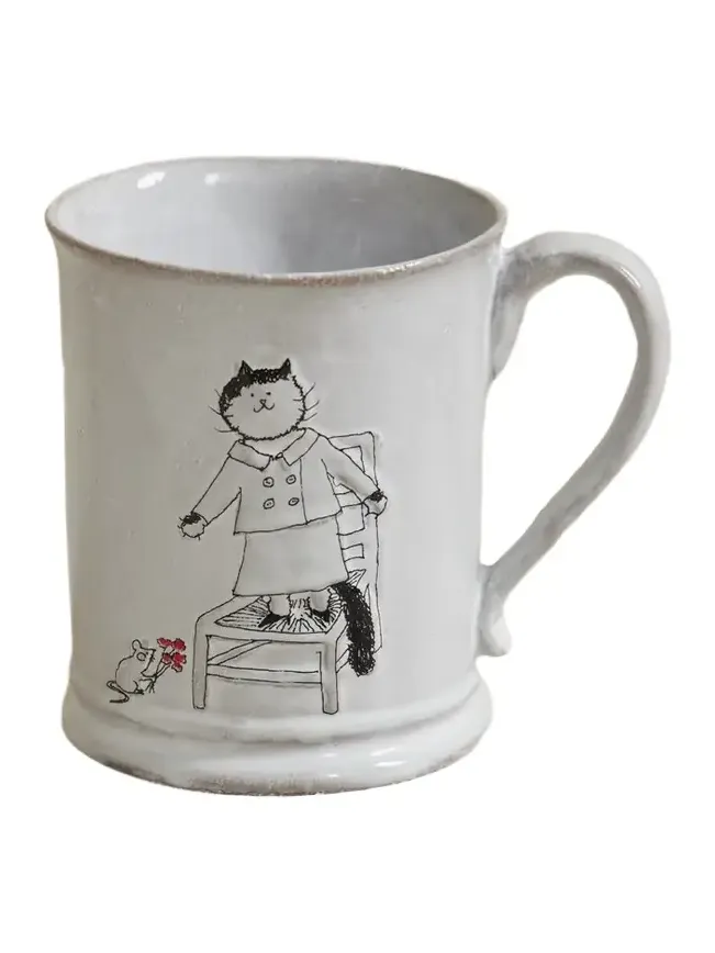 Astier De Villatte + Grace Coddington Blanket In Love Painted Ceramic Mug