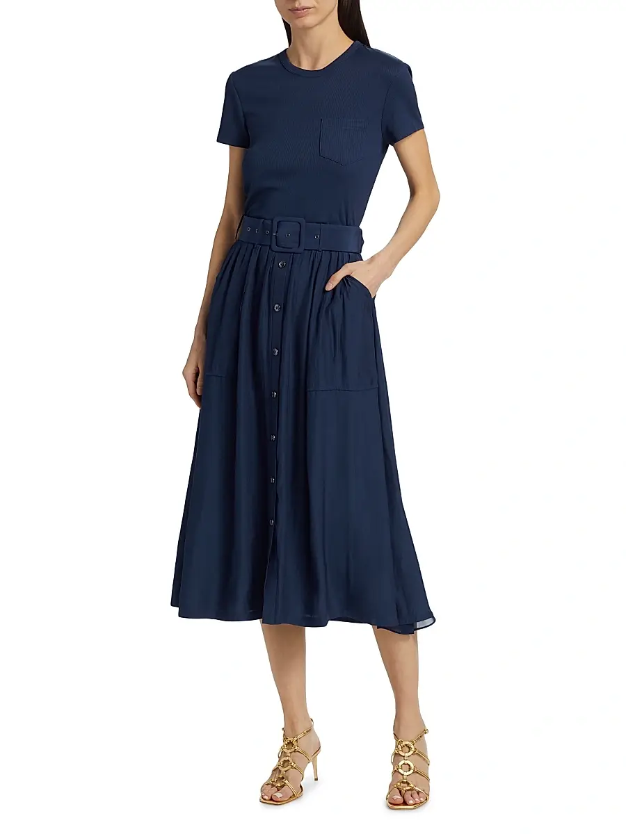 Ramy Brook Women's Sylvie Belted Midi-Dress | Thumbnail 2