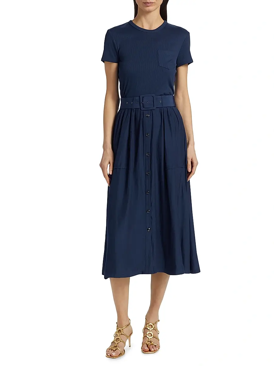 Ramy Brook Women's Sylvie Belted Midi-Dress | Thumbnail 3