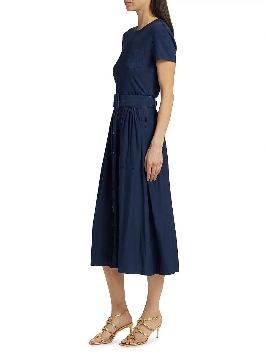 Ramy Brook Women's Sylvie Belted Midi-Dress | Thumbnail 4