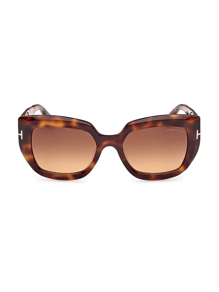 TOM FORD Women's Saltzman 53MM Butterfly Sunglasses - Brown Dark Havana | Thumbnail 2 TOM FORD Women's Saltzman 53MM Butterfly Sunglasses - Brown Dark Havana | Thumbnail 2