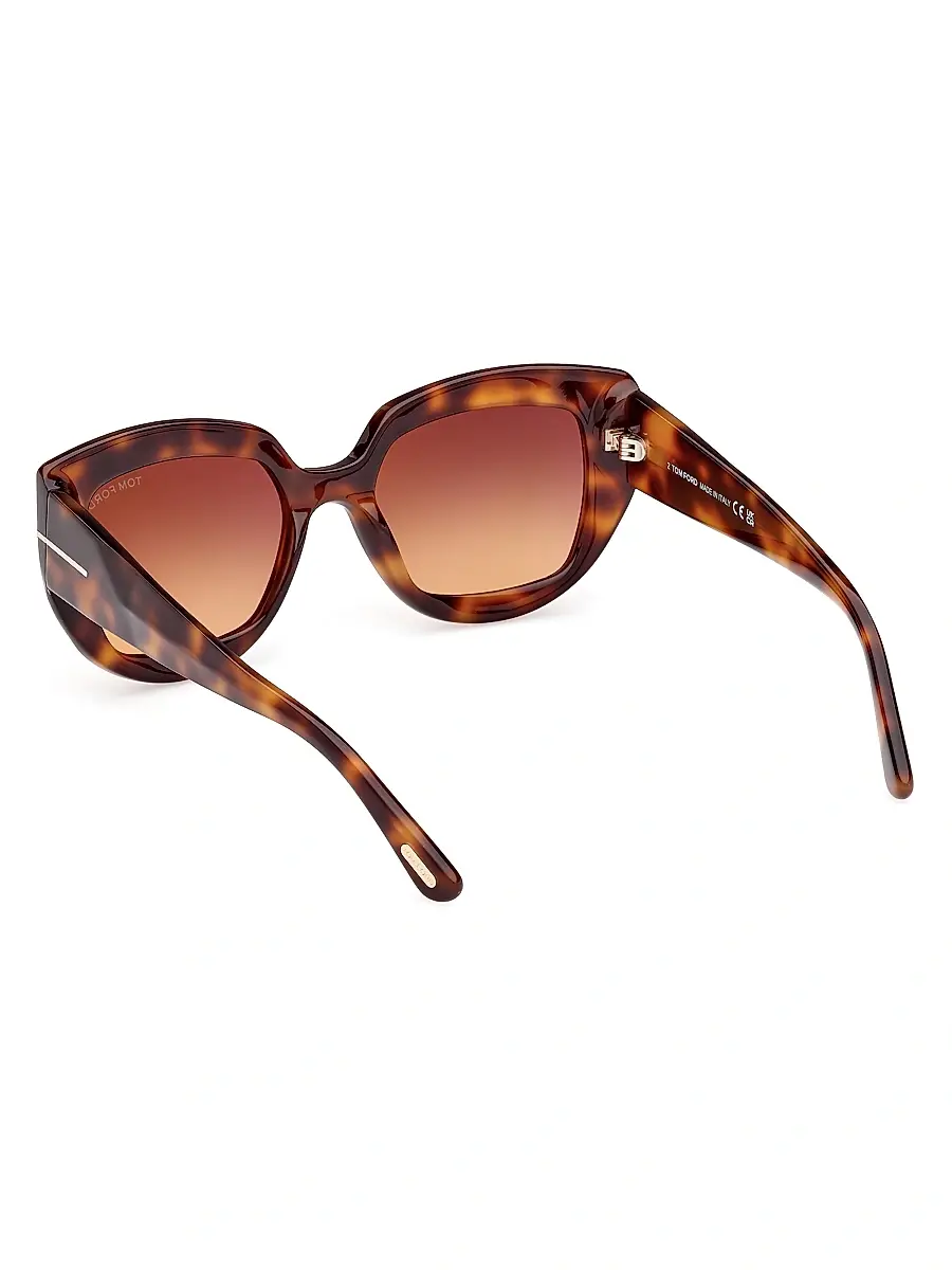 TOM FORD Women's Saltzman 53MM Butterfly Sunglasses - Brown Dark Havana | Thumbnail 4 TOM FORD Women's Saltzman 53MM Butterfly Sunglasses - Brown Dark Havana | Thumbnail 4