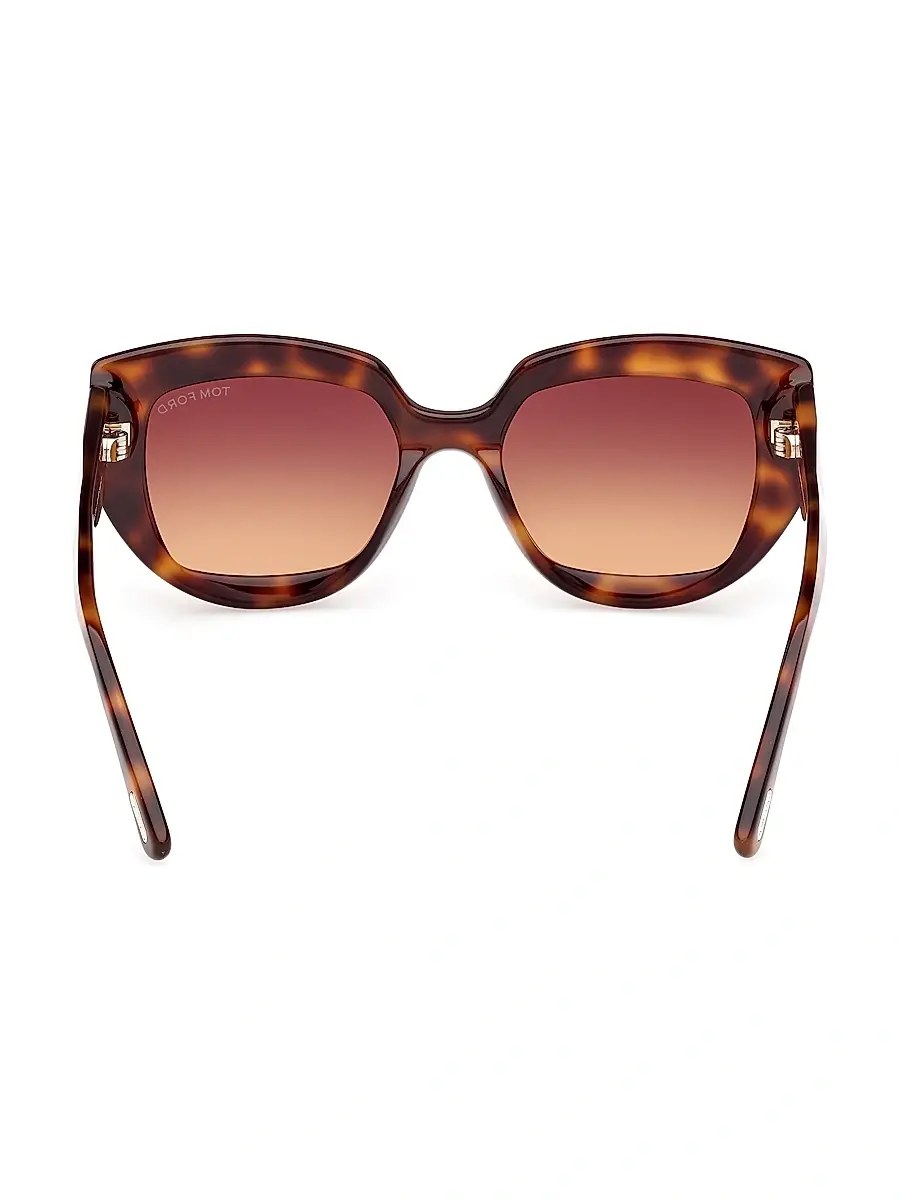 TOM FORD Women's Saltzman 53MM Butterfly Sunglasses - Brown Dark Havana | Thumbnail 5 TOM FORD Women's Saltzman 53MM Butterfly Sunglasses - Brown Dark Havana | Thumbnail 5