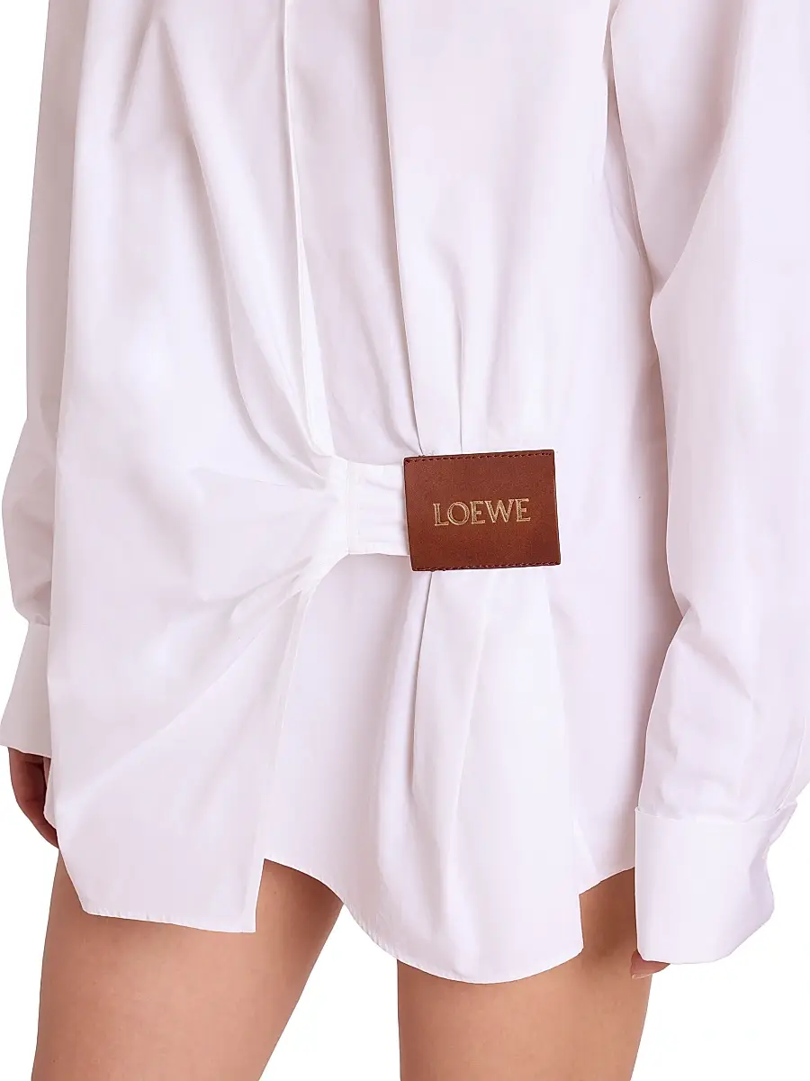 LOEWE Women's Draped Cotton Shirt - White | Thumbnail 5 LOEWE Women's Draped Cotton Shirt - White | Thumbnail 5