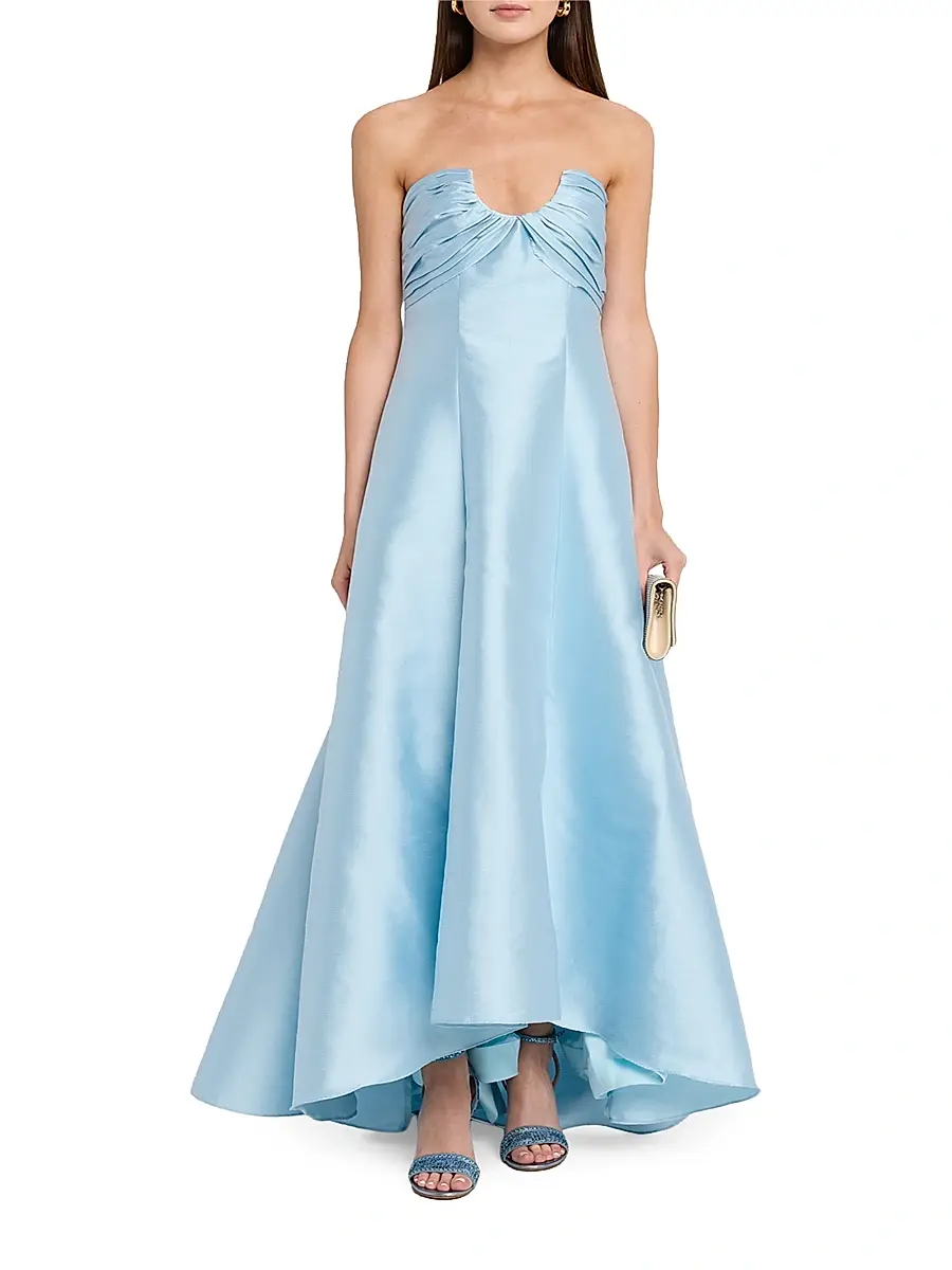 BADGLEY MISCHKA Women's Pebble Gazar Strapless Gown | Thumbnail 2
