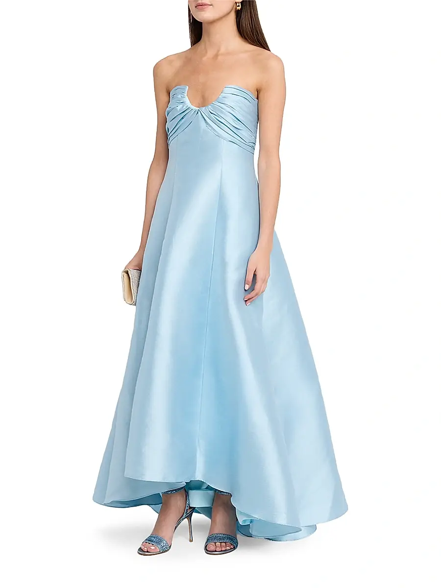 BADGLEY MISCHKA Women's Pebble Gazar Strapless Gown | Thumbnail 3