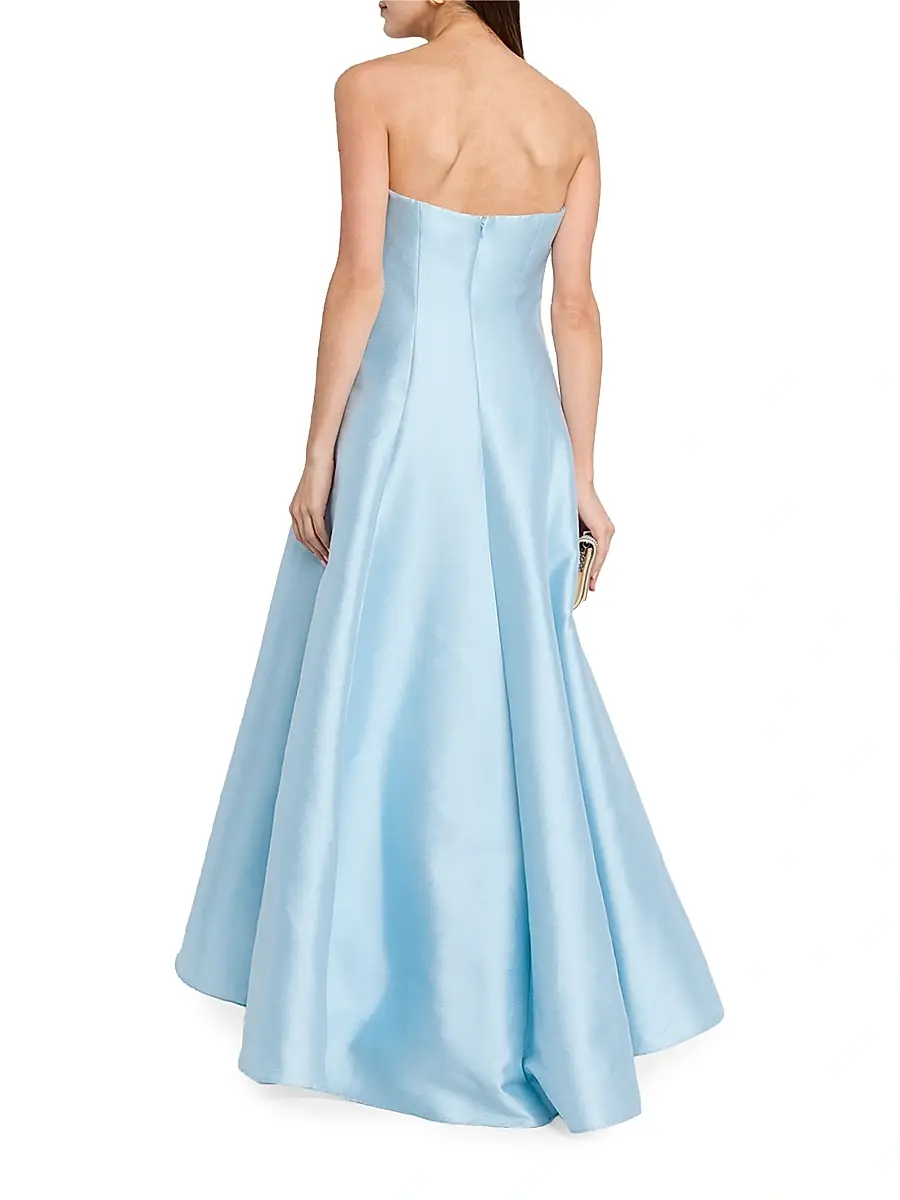 BADGLEY MISCHKA Women's Pebble Gazar Strapless Gown | Thumbnail 4