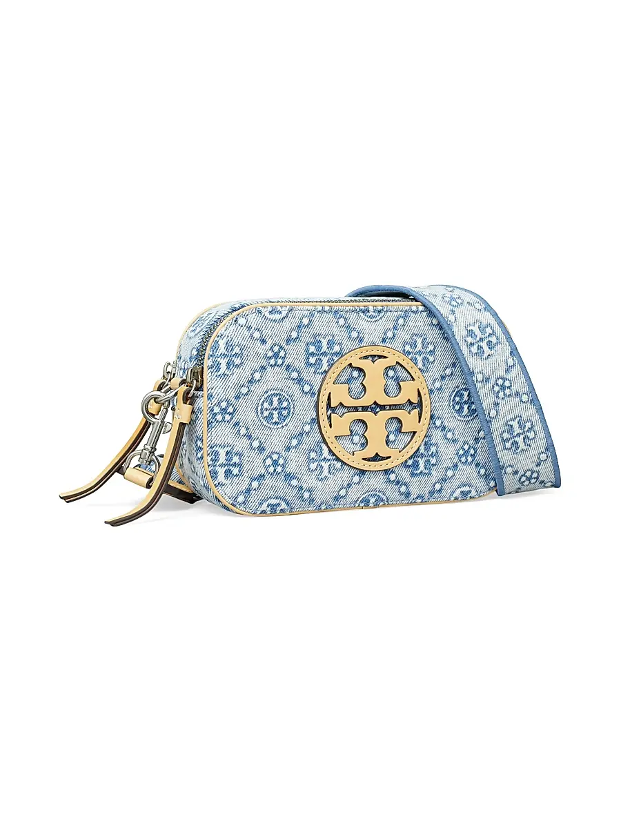 Tory Burch Women's Miller Monogram Denim Crossbody Bag | Thumbnail 4 Tory Burch Women's Miller Monogram Denim Crossbody Bag | Thumbnail 4
