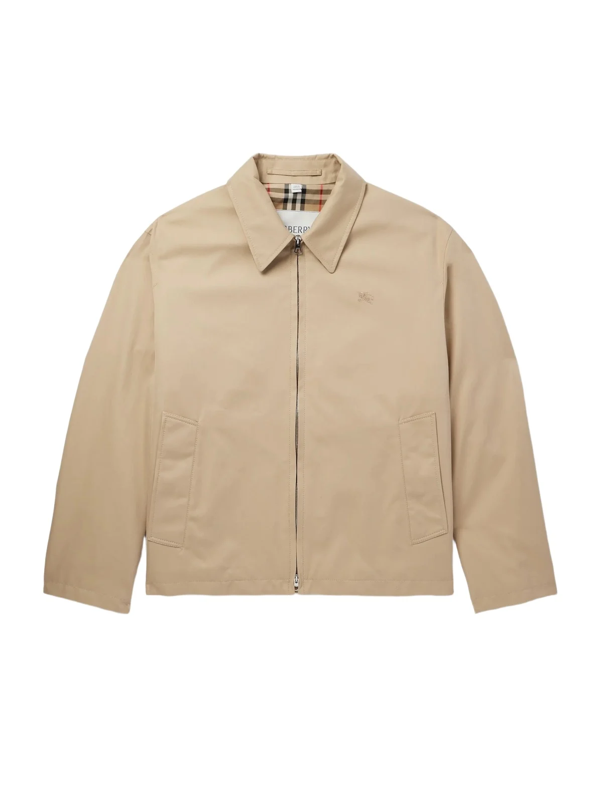 Logo-Embroidered Cotton-Gabardine Harrington Jacket - Men Logo-Embroidered Cotton-Gabardine Harrington Jacket - Men