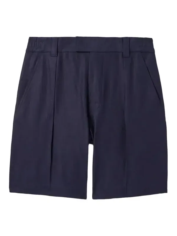 Reinga Wide-Leg Pleated Linen-Twill Bermuda Shorts - Men Reinga Wide-Leg Pleated Linen-Twill Bermuda Shorts - Men