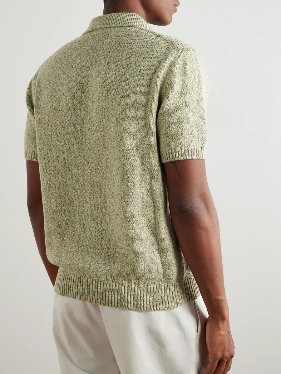 Loro Piana Meina Mouliné-Cotton Polo Shirt - Men | Thumbnail 3