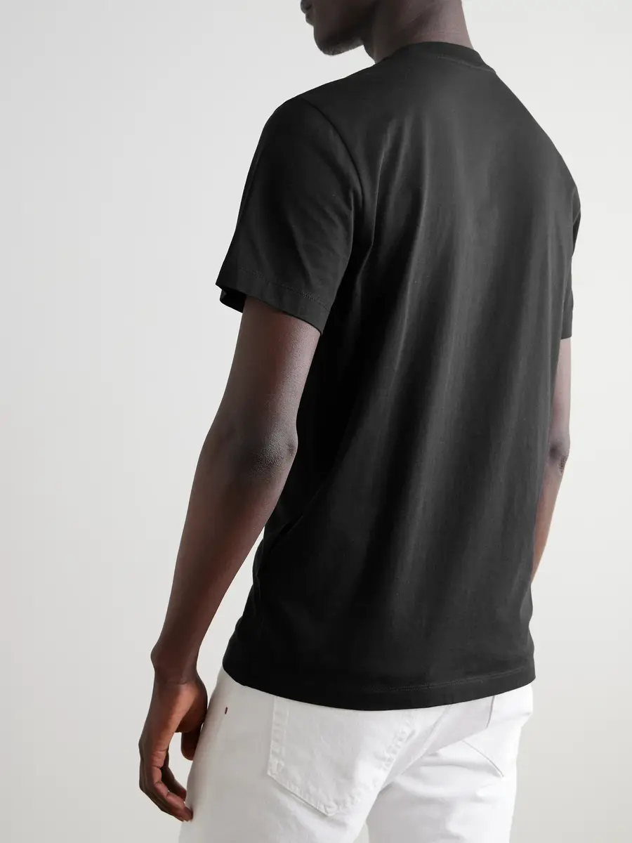 Moncler Three-Pack Logo-Appliquéd Organic Cotton-Jersey T-Shirts - Men | Thumbnail 4 Moncler Three-Pack Logo-Appliquéd Organic Cotton-Jersey T-Shirts - Men | Thumbnail 4