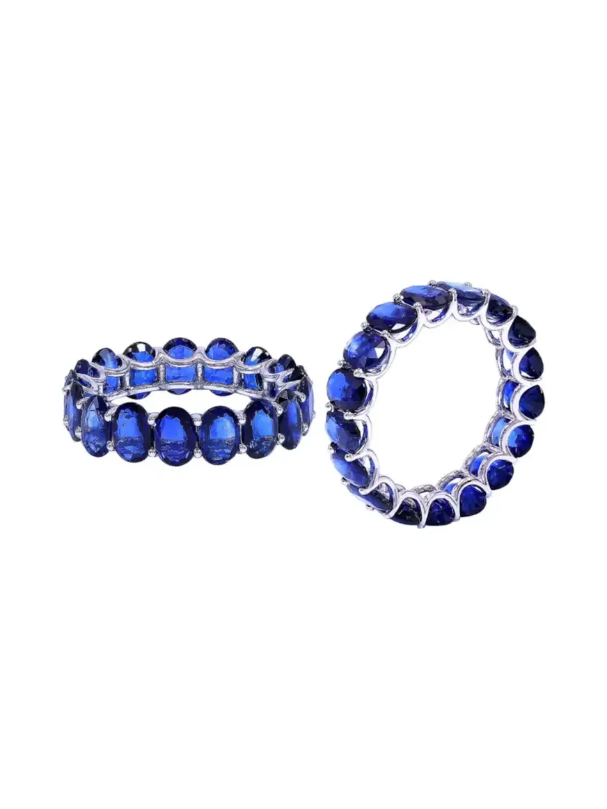 14KW GOLD - 2.18 GM/ GROSS WT - 3.92 GM SAPPHIRE (DF) - 8.70 CT (22) / 6x4 / LQ