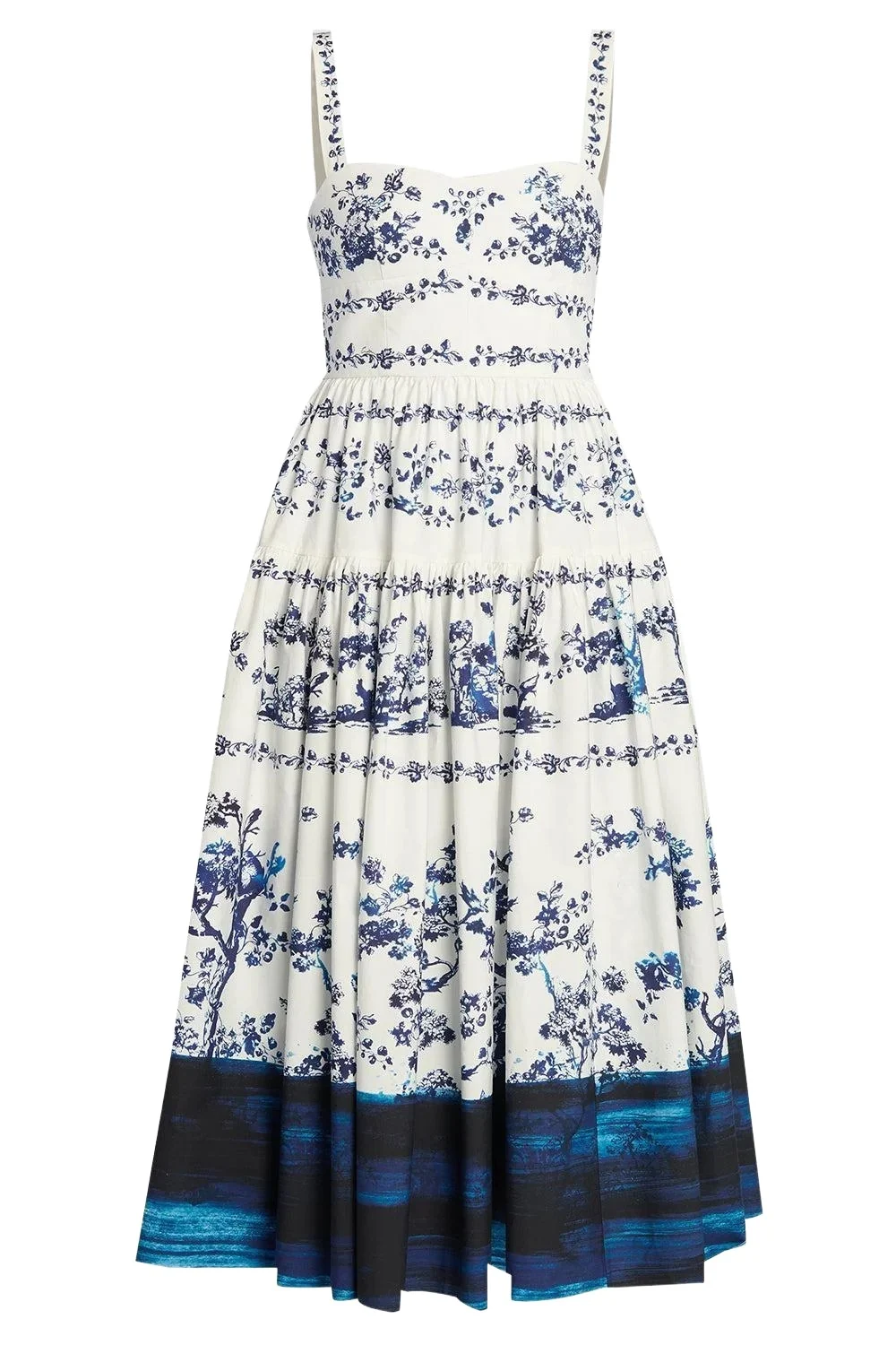 Erdem Strappy Fit Flare Midi Dress