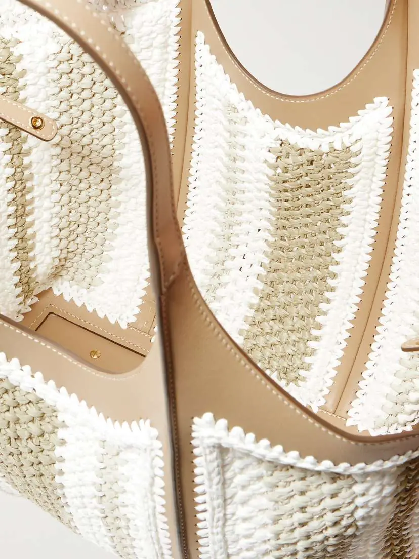 Tod's Tsb Leather-trimmed Crocheted Raffia Shoulder Bag | Thumbnail 5 Tod's Tsb Leather-trimmed Crocheted Raffia Shoulder Bag | Thumbnail 5