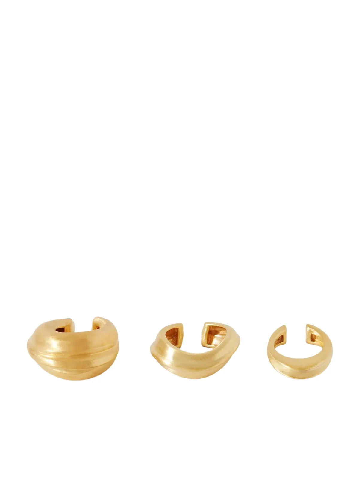 Set Of Three Gold-plated Ear Cuffs