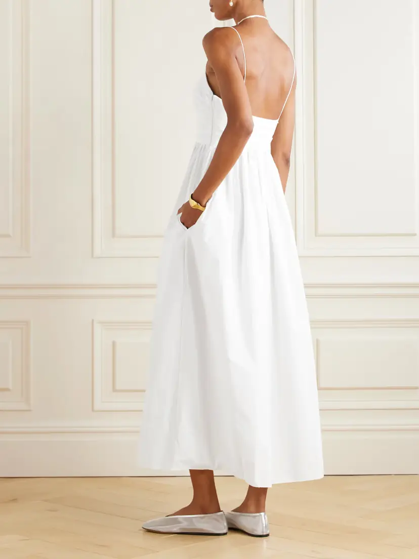 Matteau Gathered Organic Cotton-poplin Midi Dress | Thumbnail 3 Matteau Gathered Organic Cotton-poplin Midi Dress | Thumbnail 3