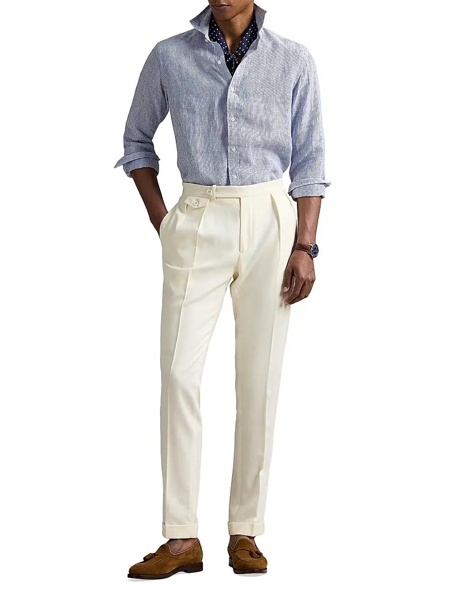 Polo Ralph Lauren Men's Classic Fit Striped Linen Shirt | Thumbnail 2 Polo Ralph Lauren Men's Classic Fit Striped Linen Shirt | Thumbnail 2