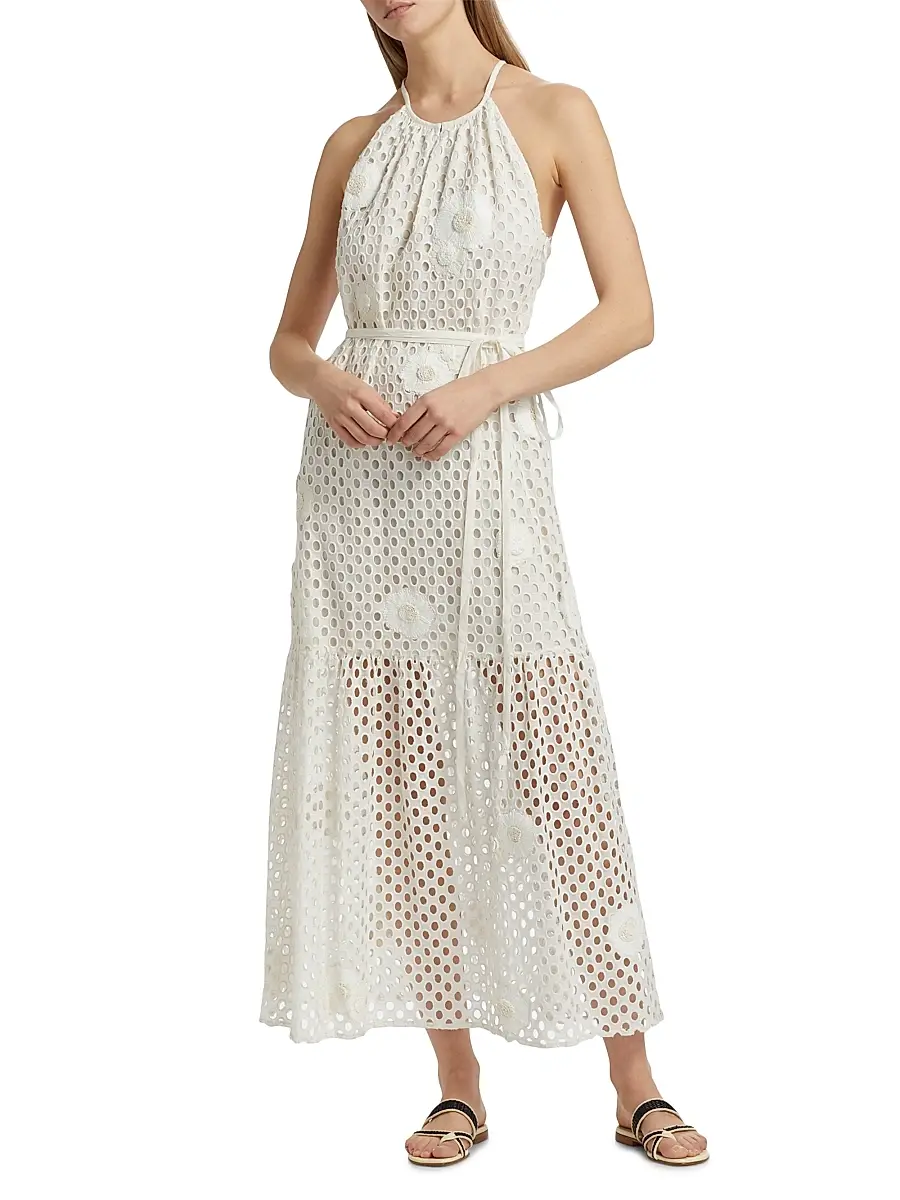 Marie Oliver Women's Adley Eyelet Mesh Tank Maxi Dress | Thumbnail 2