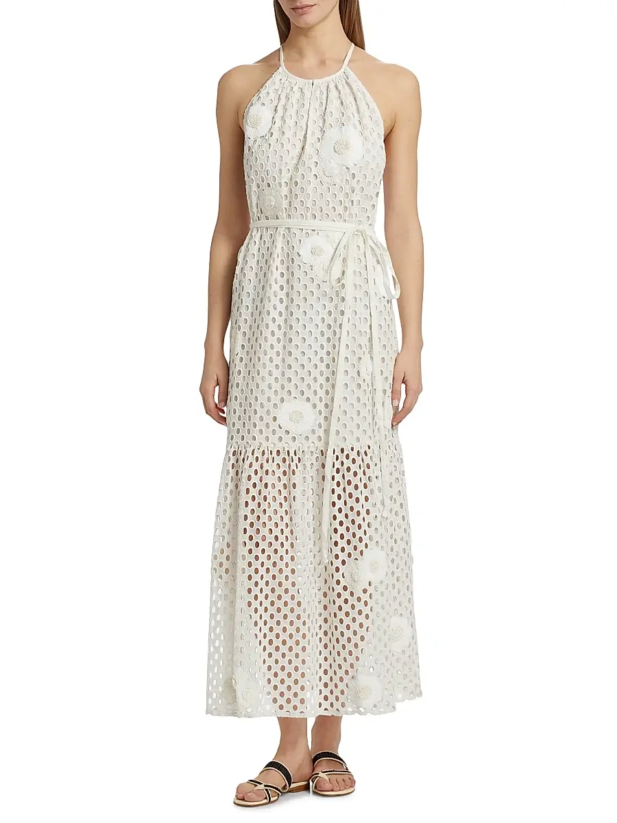 Marie Oliver Women's Adley Eyelet Mesh Tank Maxi Dress | Thumbnail 3