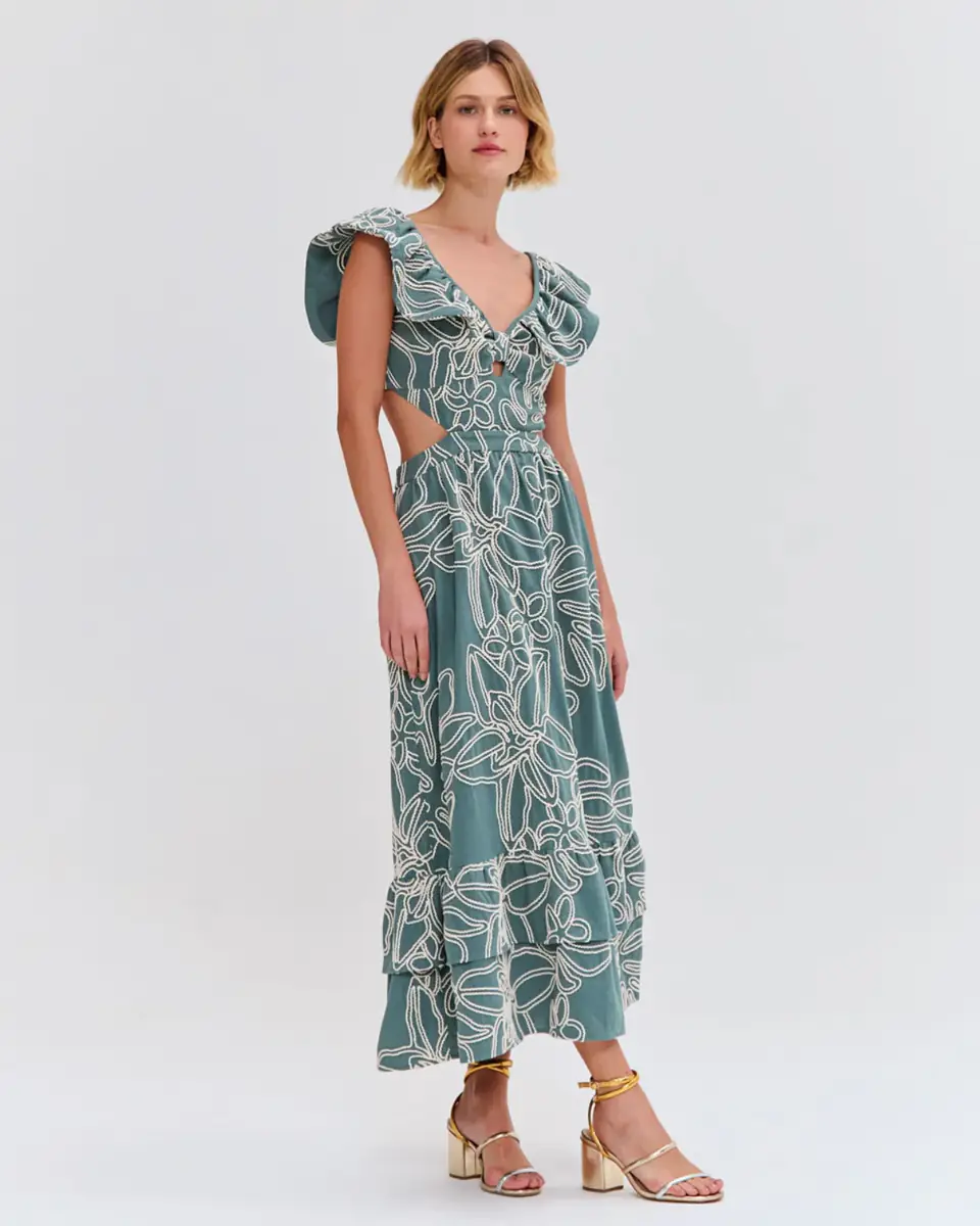 PatBo ASAS LINEN FLUTTER MIDI DRESS | Thumbnail 2 PatBo ASAS LINEN FLUTTER MIDI DRESS | Thumbnail 2