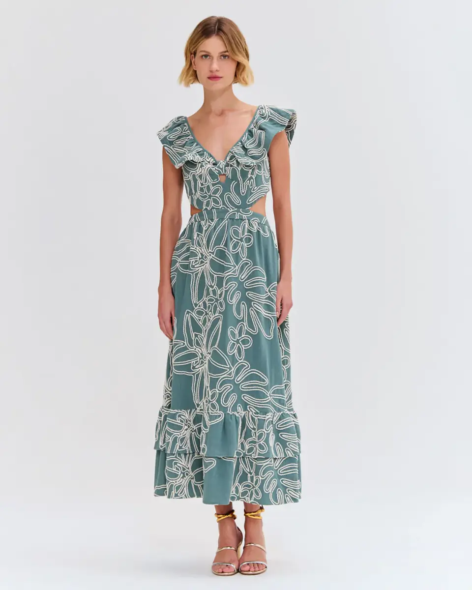 PatBo ASAS LINEN FLUTTER MIDI DRESS | Thumbnail 3 PatBo ASAS LINEN FLUTTER MIDI DRESS | Thumbnail 3