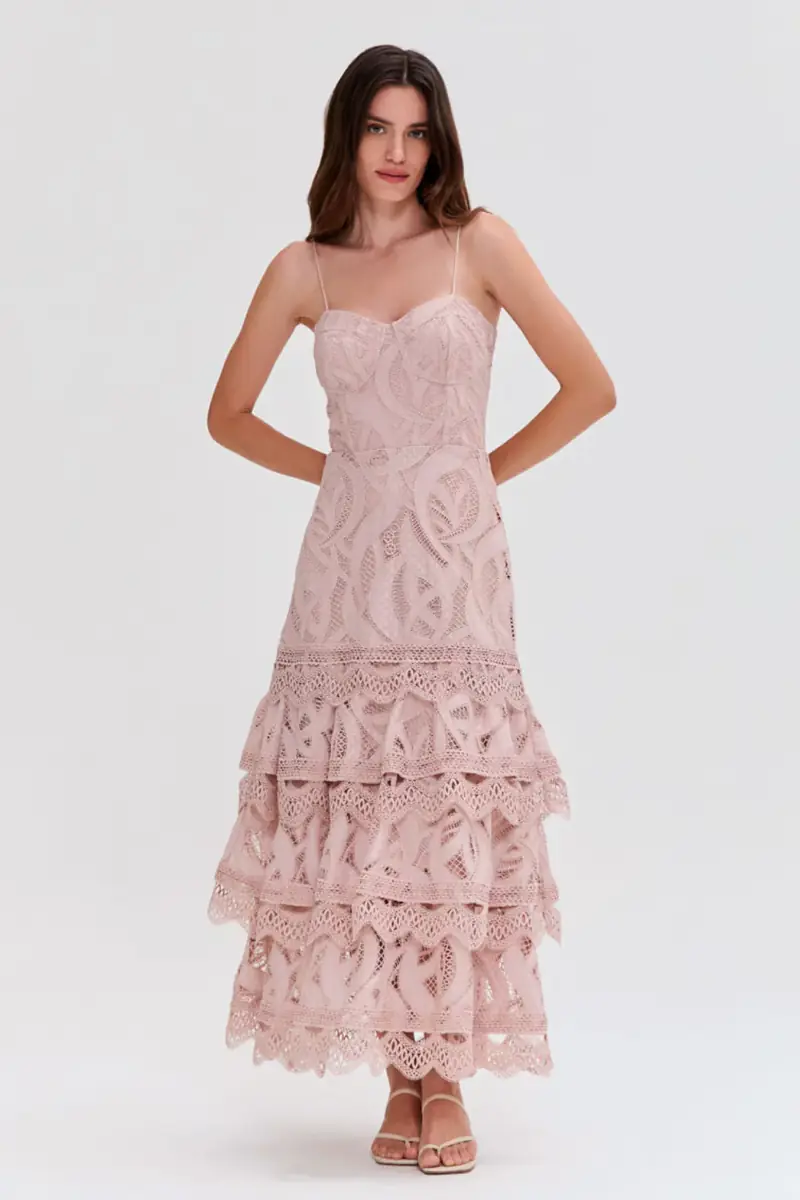 PatBo AURA LACE FLUTTER MIDI DRESS | Thumbnail 2