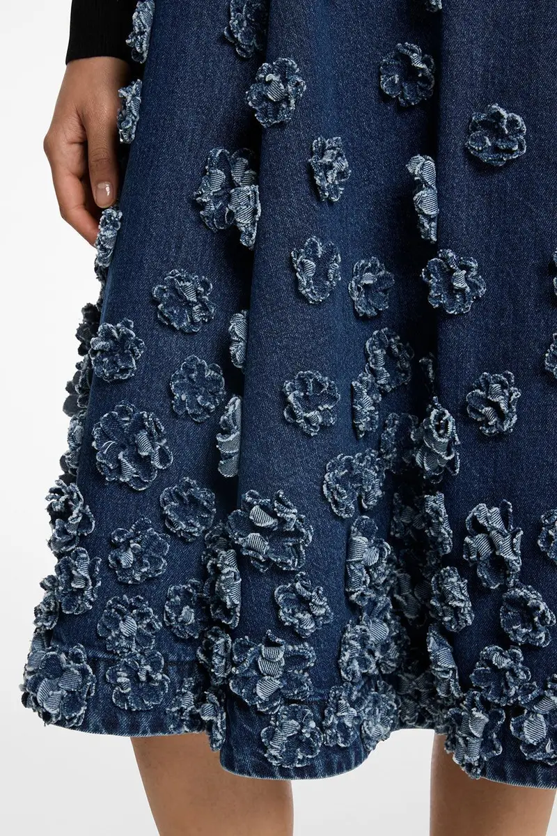 Michael Kors Collection Floral Denim Skirt | Thumbnail 3 Michael Kors Collection Floral Denim Skirt | Thumbnail 3