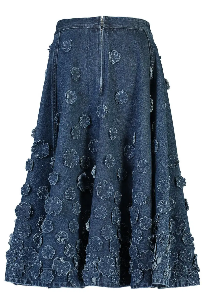 Michael Kors Collection Floral Denim Skirt | Thumbnail 5 Michael Kors Collection Floral Denim Skirt | Thumbnail 5