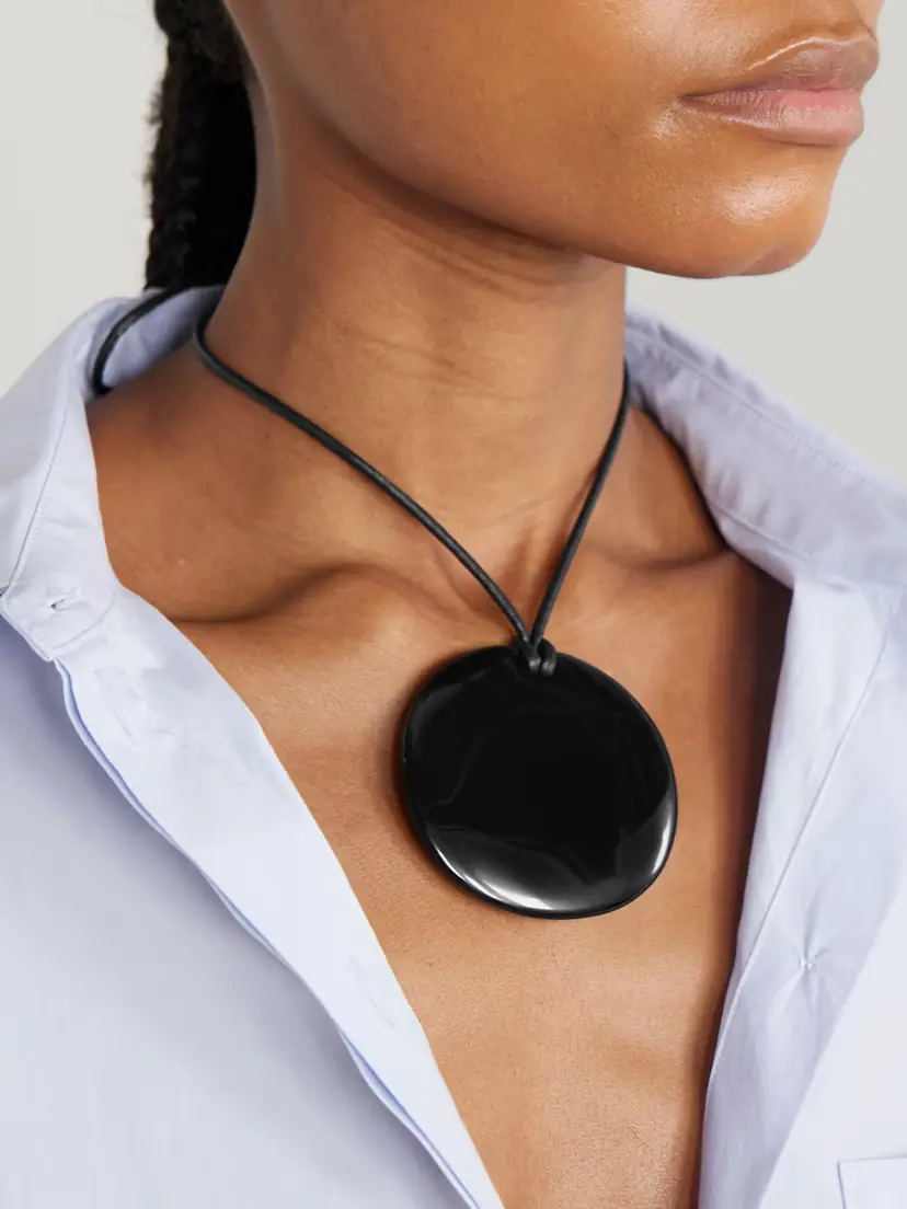 Sophie Buhai Large Full Moon Cord, Onyx And Silver Necklace - Black | Thumbnail 2