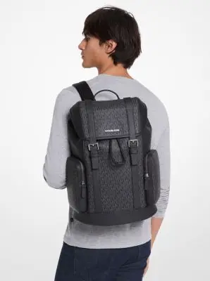 Michael Kors Collection Hudson Signature Logo Backpack in White - One Size by Michael Kors Mens | Thumbnail 5