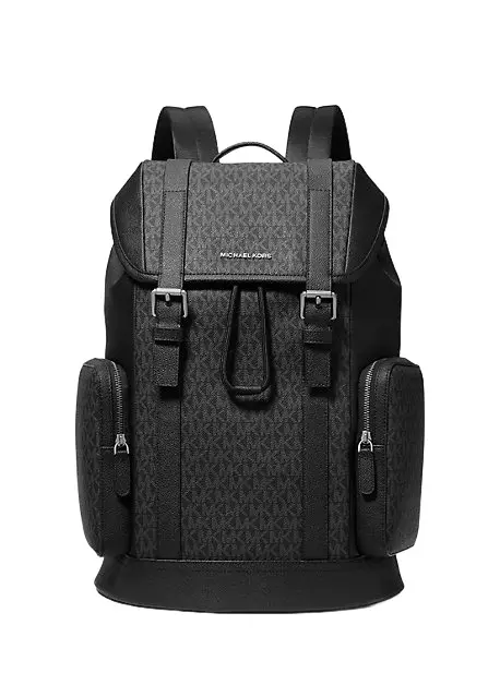 Michael Kors Collection Hudson Signature Logo Backpack in White - One Size by Michael Kors Mens