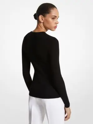 Michael Kors Collection Super Cashmere Long-Sleeve Shirt in White | Thumbnail 6 Michael Kors Collection Super Cashmere Long-Sleeve Shirt in White | Thumbnail 6
