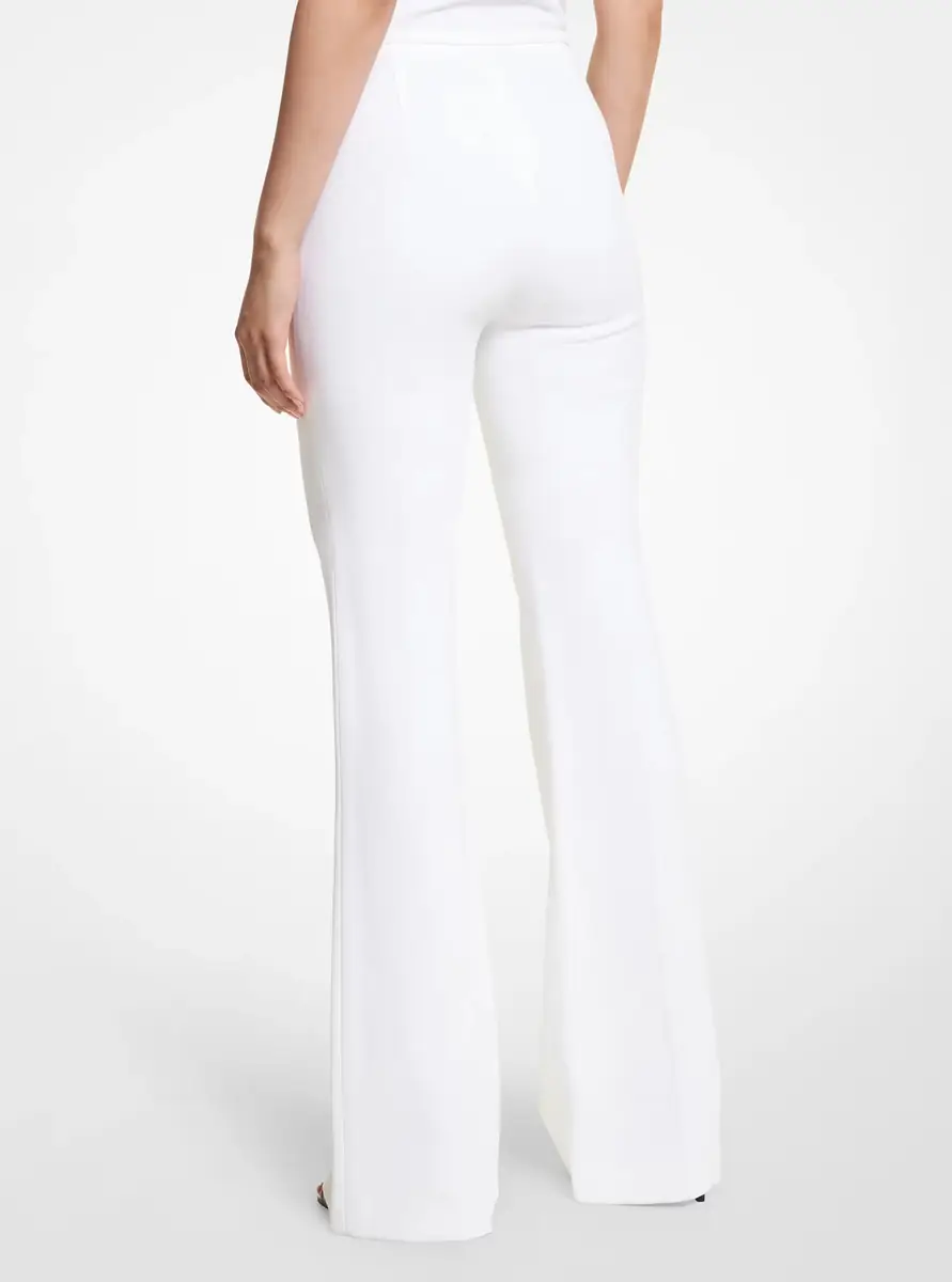 Michael Kors Collection Brooke Double Crepe Sablé Flared Pants in White | Thumbnail 5 Michael Kors Collection Brooke Double Crepe Sablé Flared Pants in White | Thumbnail 5