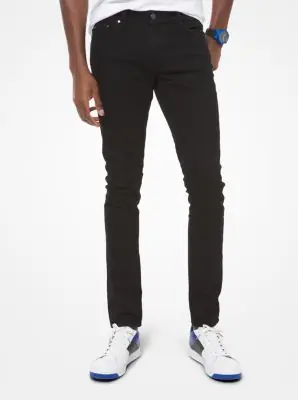 Michael Kors Collection Slim-Fit Stretch-Cotton Jeans in Black | Thumbnail 2