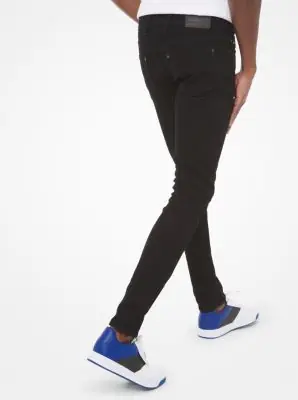 Michael Kors Collection Slim-Fit Stretch-Cotton Jeans in Black | Thumbnail 3