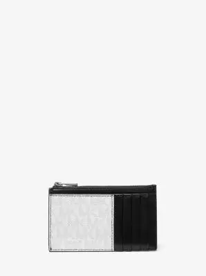 Michael Kors Collection Cooper Slim Signature Logo Zip Wallet in White - One Size by Michael Kors Mens | Thumbnail 2