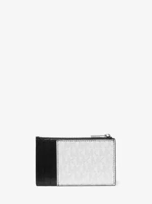 Michael Kors Collection Cooper Slim Signature Logo Zip Wallet in White - One Size by Michael Kors Mens | Thumbnail 4