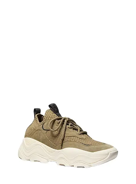 Michael Kors Collection Atlas Stretch Knit Trainer in Green