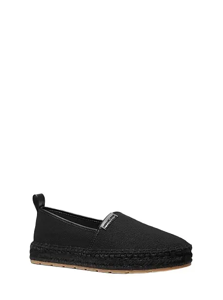 Michael Kors Collection Elias Cotton Canvas Slip-On Espadrille in Black