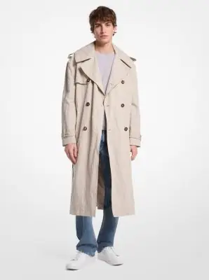 Michael Kors Collection Inox Oversized Cotton Blend Trench Coat in Natural | Thumbnail 2 Michael Kors Collection Inox Oversized Cotton Blend Trench Coat in Natural | Thumbnail 2