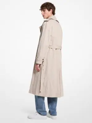 Michael Kors Collection Inox Oversized Cotton Blend Trench Coat in Natural | Thumbnail 3 Michael Kors Collection Inox Oversized Cotton Blend Trench Coat in Natural | Thumbnail 3