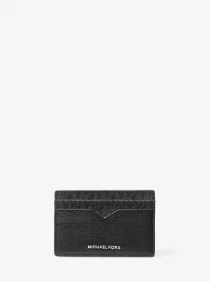 Michael Kors Collection Hudson Pebbled Leather and Signature Logo Money Clip Card Case in Black - One Size by Michael Kors Mens | Thumbnail 2
